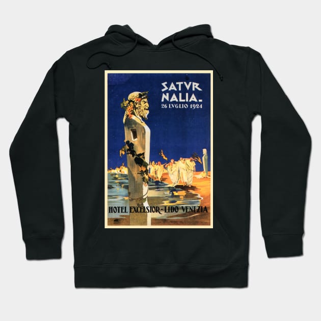 Roman SATUR NALIA Hotel Excelsior Venice Vintage Italy Travel Hoodie by vintageposters